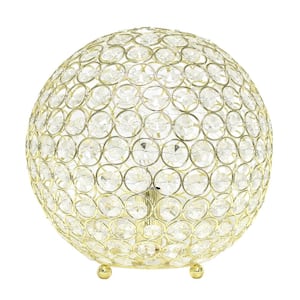 10 in. Gold Crystal Ball Sequin Table Lamp