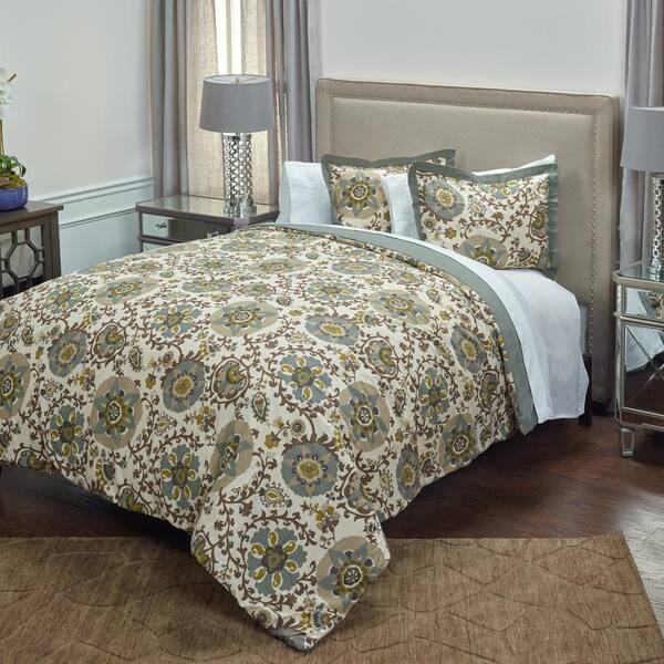 Rizzy Home Grey Solid Pattern Queen Bed Skirt