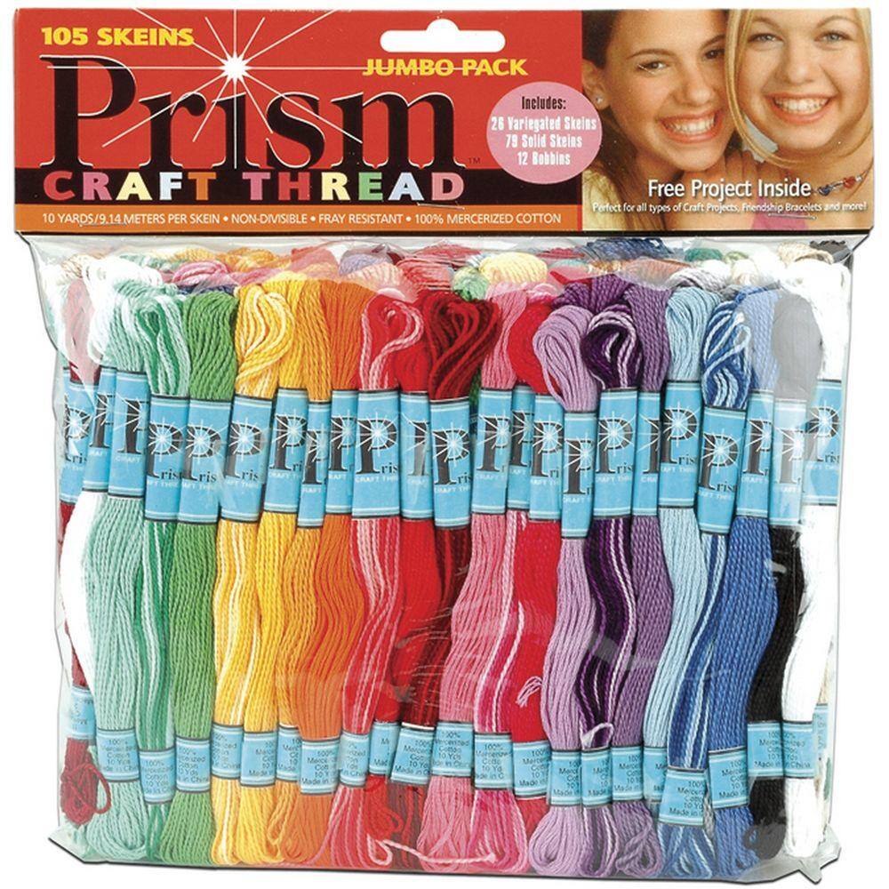 Prism Craft Thread – Embroidery and Cross Stitch Floss – Jumbo Pack of 105  Skeins – 10 Yards per Skein