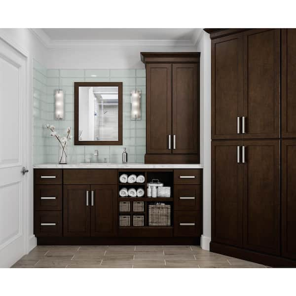 Have a question about Hampton Bay Shaker 36 in. W x 24 in. D x 34.5 in. H  Assembled Sink Base Kitchen Cabinet in Java without Shelf? - Pg 1 - The  Home Depot