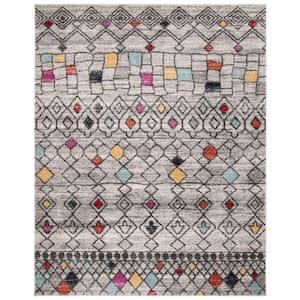 Adirondack Light Gray/Fuchsia 8 ft. x 10 ft. Geometric Area Rug