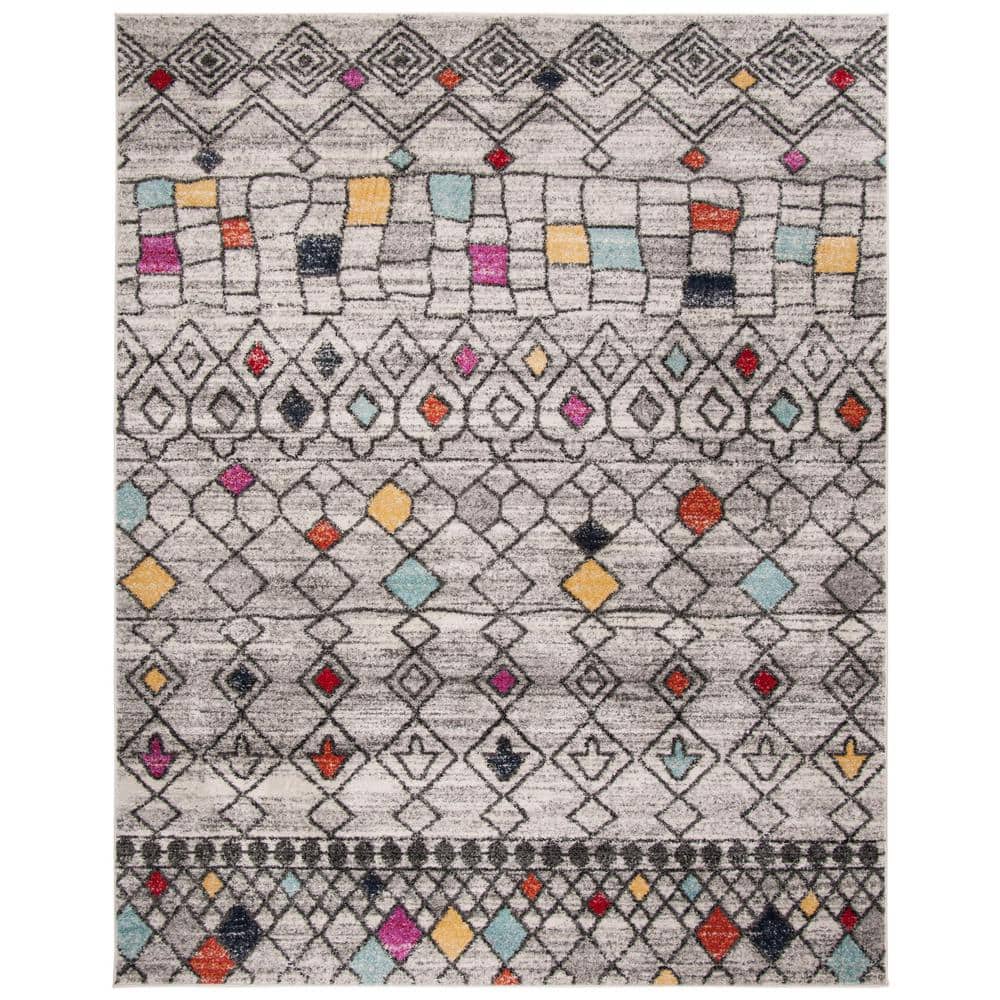SAFAVIEH Adirondack Light Gray/Fuchsia 9 ft. x 12 ft. Geometric