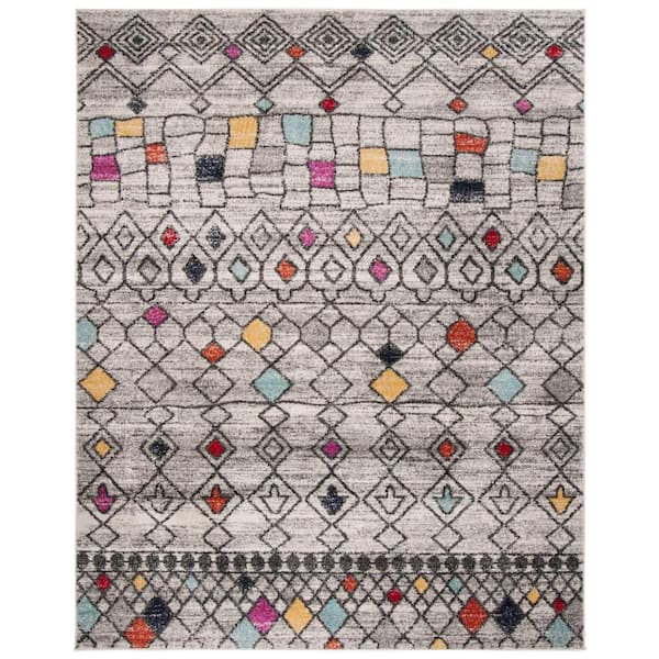 SAFAVIEH Adirondack Light Gray/Fuchsia 9 ft. x 12 ft. Geometric Area Rug