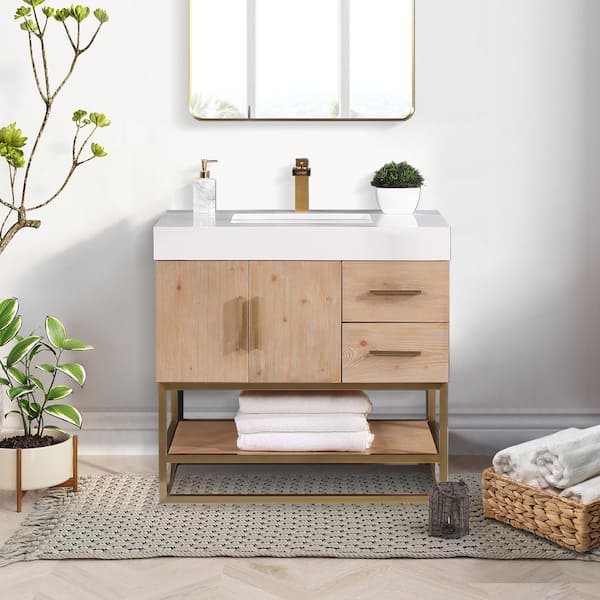 D.i.a ホワイトファー ベアトップ Altair Bianco 36 in. W x 22 in. D x 34 in . H Single Sink