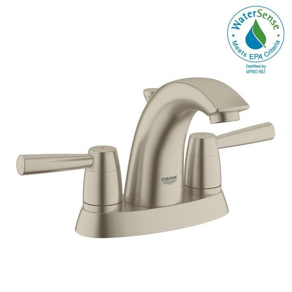 GROHE Arden 4 in. Centerset 2-Handle 1.2 GPM Bathroom Faucet in Brushed Nickel InfinityFinish