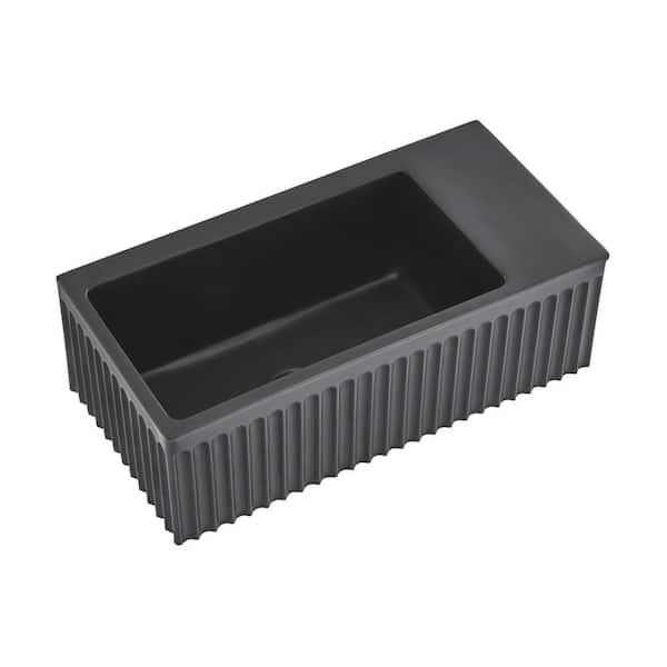 Swiss Madison Delice 24 in. Ceramic Rectangular Wall-Mount Bathroom Sink in Matte Black