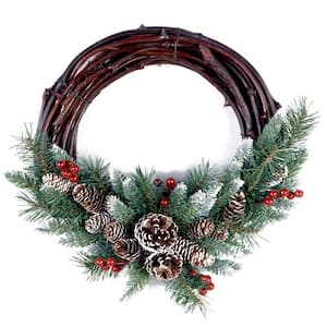 Frosted Berry Grapevine 16 in. Artificial Wreath