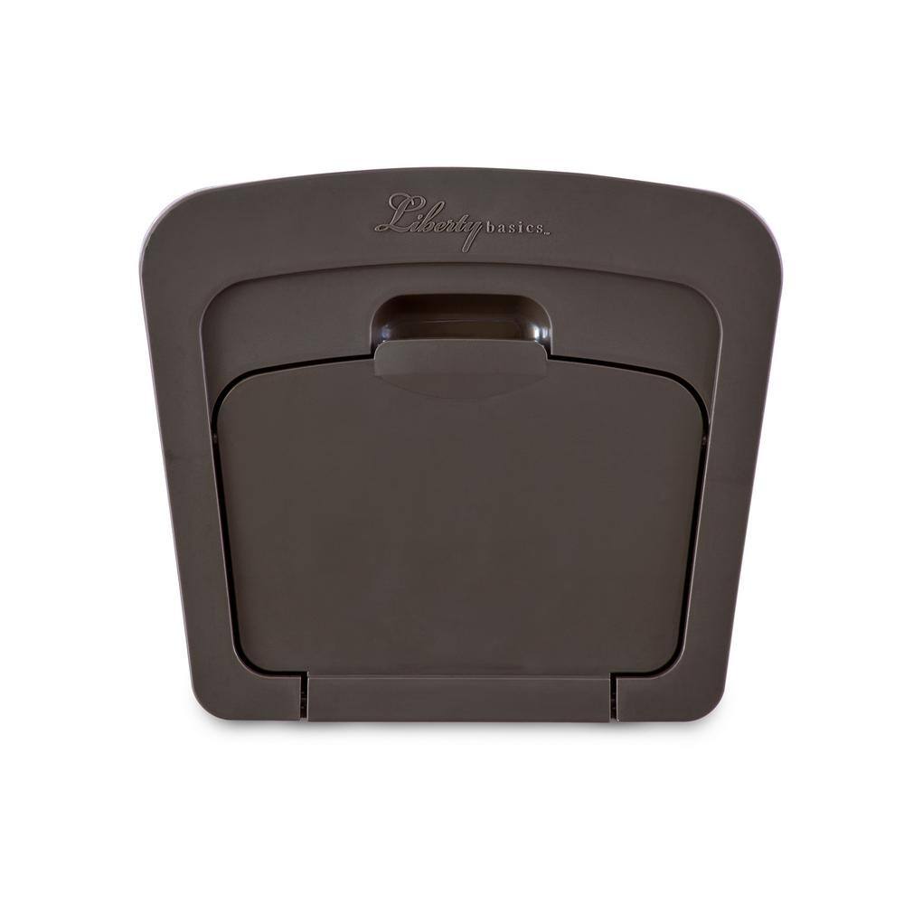 Brown Molded Plastic Wall Mounted Hose Holder with Storage Compartment