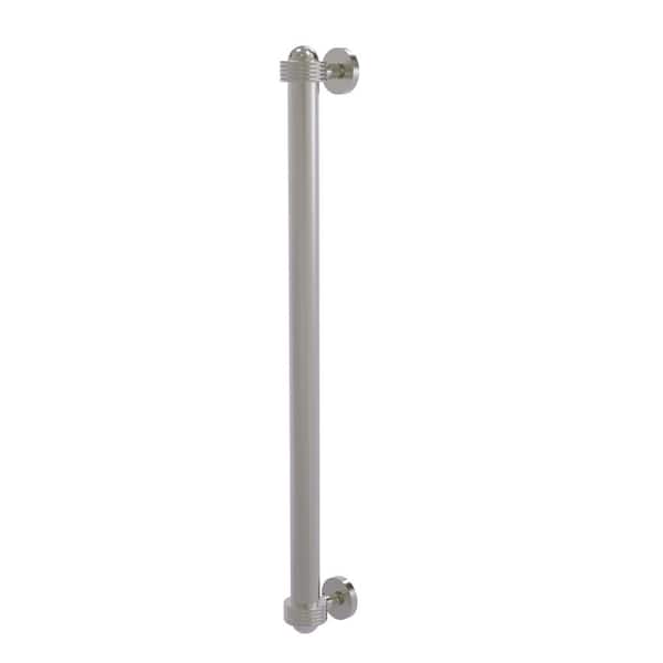 Allied Brass 18 in. Center-to-Center Refrigerator Pull with Groovy Aents in Satin Nickel
