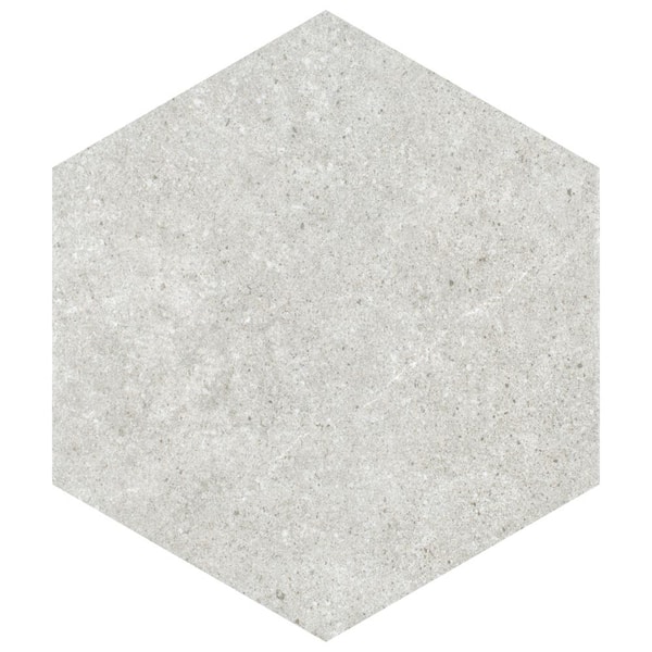 Merola Tile Traffic Hex Silver 8-5/8 in. x 9-7/8 in. Porcelain Floor and Wall Tile (11.5 sq. ft./Case)