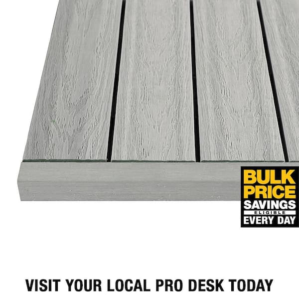 1/12 ft. x 1 ft. Quick Deck Composite Deck Tile Straight Trim in Icelandic Smoke White (4-Pieces/Box)