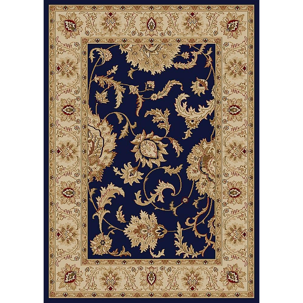 Como Navy 9 ft. x 12 ft. Transitional Oriental Scroll Area Rug