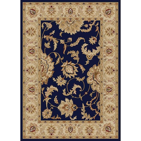 Unbranded Como Navy 9 ft. x 12 ft. Transitional Oriental Scroll Area Rug