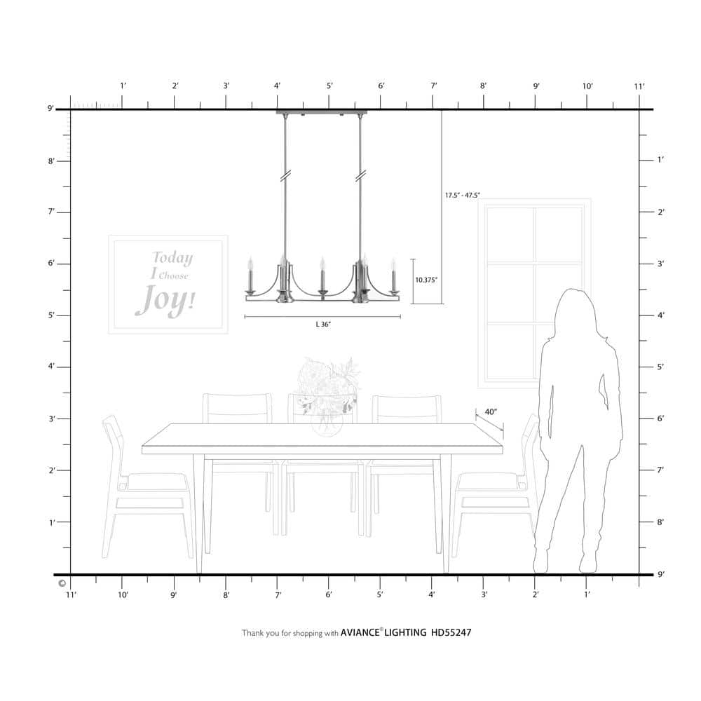 Modern Transitional Bronze Steel 9-Light Indoor Chandelier
