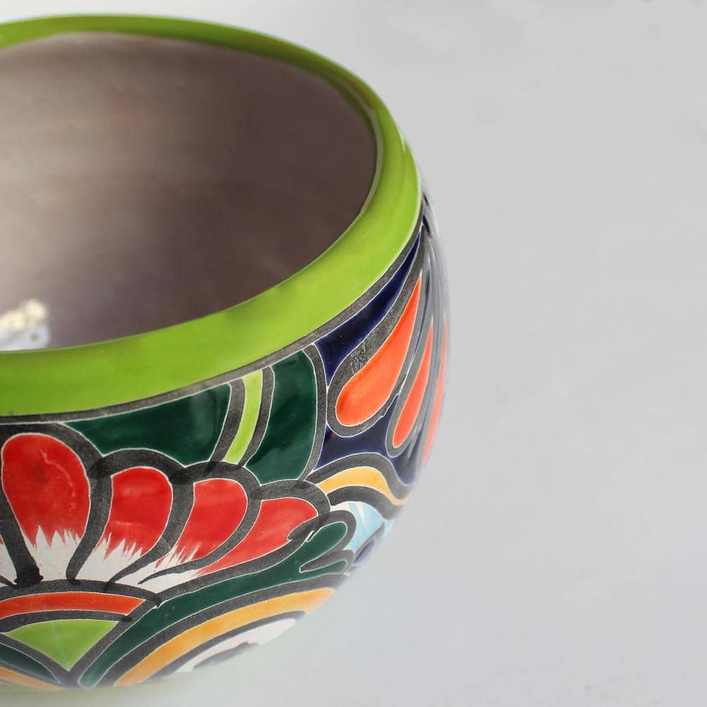 Talavera Multicolor Ceramic Round Indoor Outdoor Planter