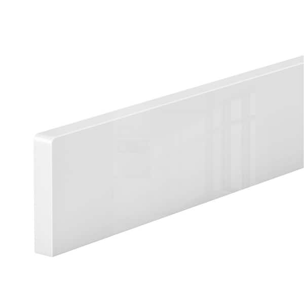 60 in. L x 3.5 in. H Solid Surface Cultured Marble Vanity Backsplash for Countertop in White
