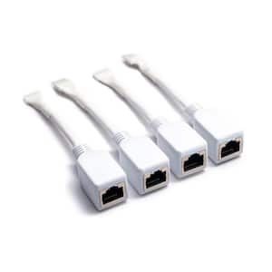 RJ45 to 6-Pin Ethernet Cable Adapter for Philips Wiz LED Light Strips (4-Pack - 2-Pairs, White)