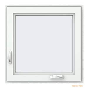 30 in. x 30 in. V-4500 Series Bronze FiniShield Vinyl Left-Handed Casement Window with Fiberglass Mesh Screen