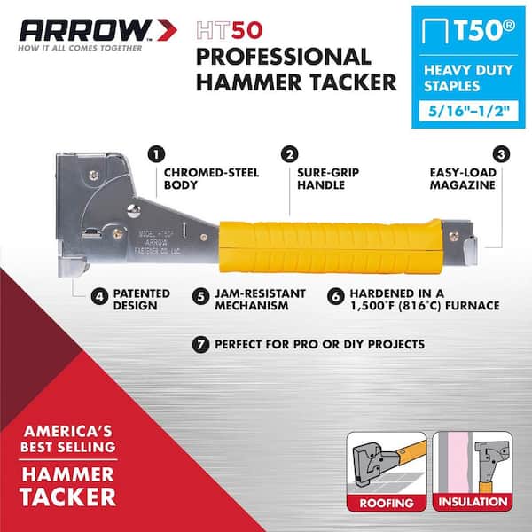 Arrow HT50 Professional Hammer Tacker HT50P - The Home Depot