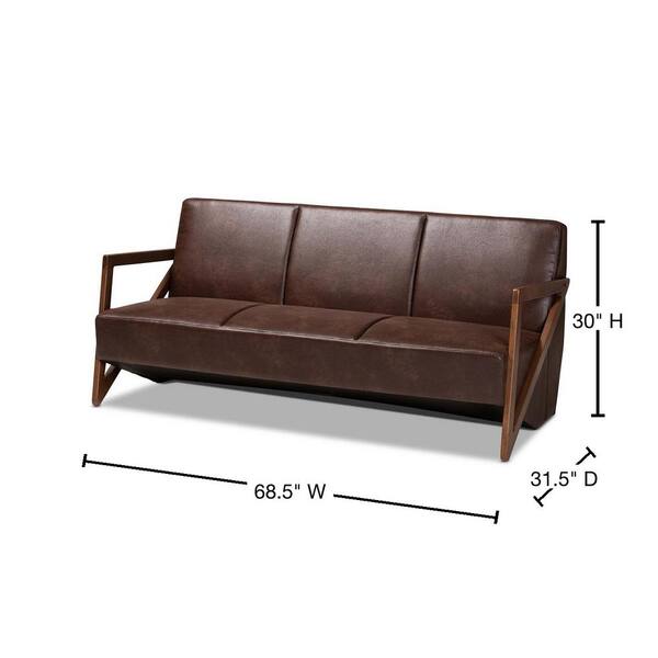 Baxton Studio Christa 68.5 in. Width Dark Brown and Walnut Brown