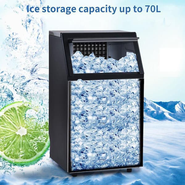 Xspracer 66 lbs. Daily Production Freestanding Automatic Clear Ice Maker in Black