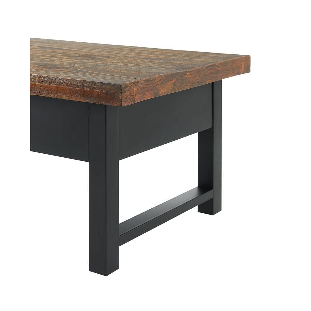 Pomona Rustic Natural Rectangular Lift-Top Coffee Table with Storage