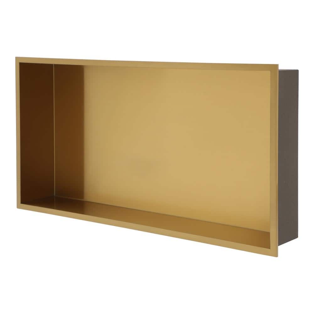 25 in. W x 13 in. H x 4 in. D 18-Gauge Stainless Steel Recessed Shower Niche in Brushed Gold price history on PriceWatchPro