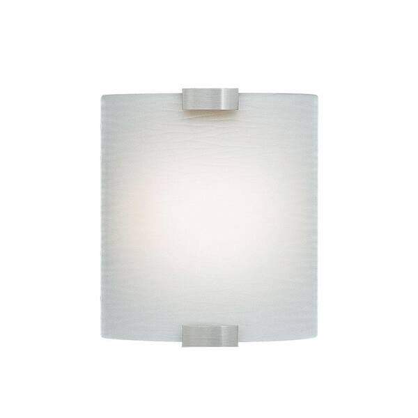 Generation Lighting Omni 1-Light Silver Small LED Sconce with White Shade