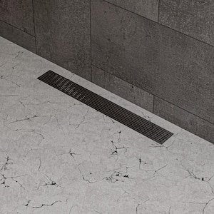 24 in. Linear Shower Drain in Brushed Stainless Steel