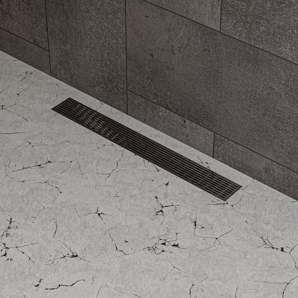 ALFI BRAND 24 in. Linear Shower Drain in Brushed Stainless Steel ...