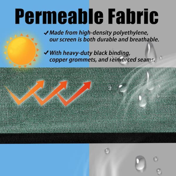 ITOPFOX 6 ft. x 50 ft. Privacy Screen Fencing Mesh Shade Net Cover for Garden and Heavy-Duty in Black