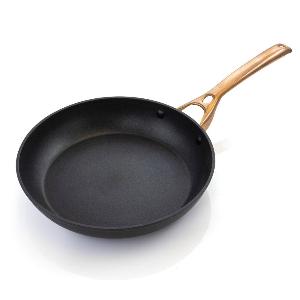 Elegant Black and Bronze 10-Piece Aluminum Nonstick Cookware Set