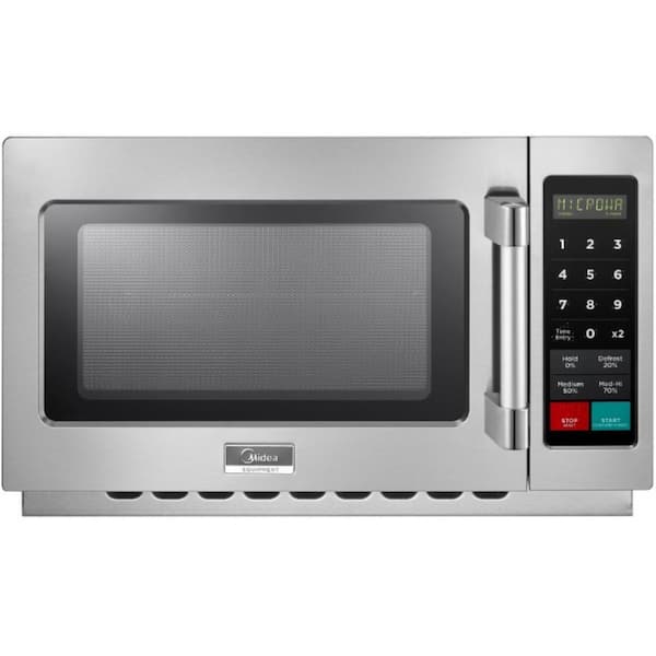 Midea 1.2 cu. ft. 1400-Watt Commercial Counter Top Microwave Oven in Stainless Steel Interior and Exterior, Programmable