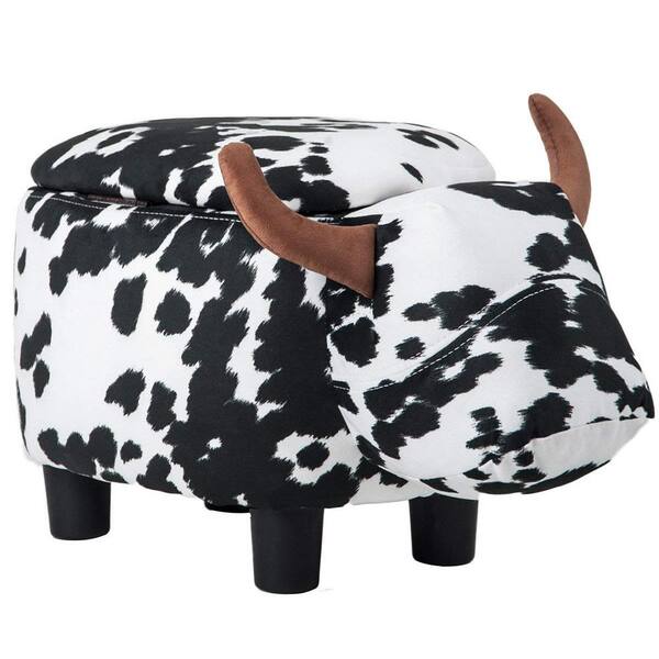 Merax Cow Animal Storage Ottoman Footrest Stool