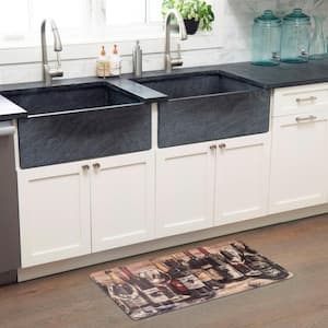 Cozy Living Wine Collection Brown 17.5 in. x 30 in. Anti Fatigue Kitchen Mat