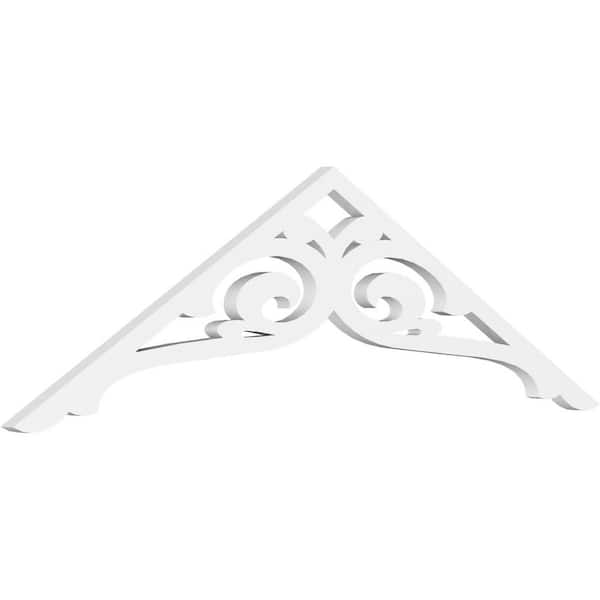 Ekena Millwork 1 in. x 48 in. x 14 in. (7/12) Pitch Bordeaux Gable Pediment Architectural Grade PVC Moulding
