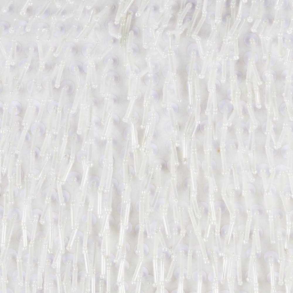 White Beaded Tassels 10" x 14" Lumbar Throw Pillow