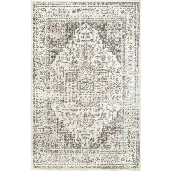 nuLOOM Vintage Tanith Cream 5 ft. x 8 ft. Area Rug