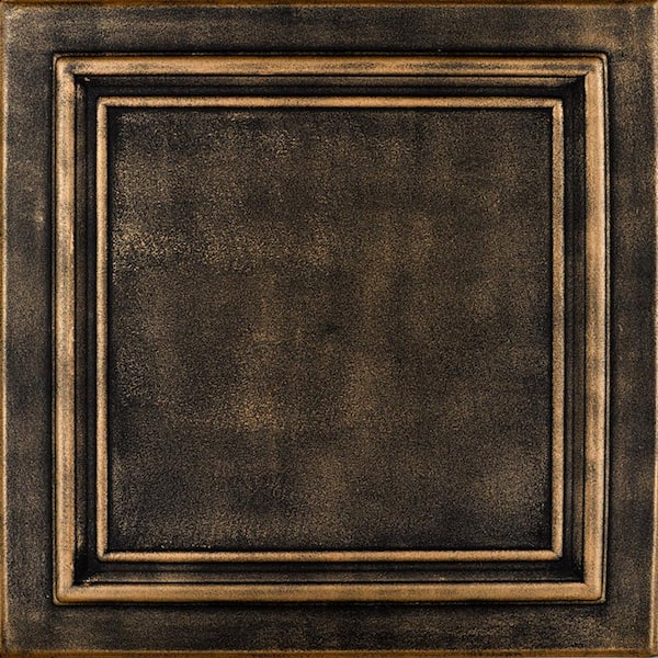 A La Maison Ceilings Line Art Black Gold 1.6 ft. x 1.6 ft. Decorative Foam Glue Up Ceiling Tile (21.6 sq. ft./Case)