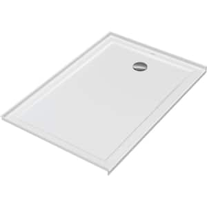 Architec 54 in. L x 36 in. W Alcove Shower Pan Base with Right Drain in White