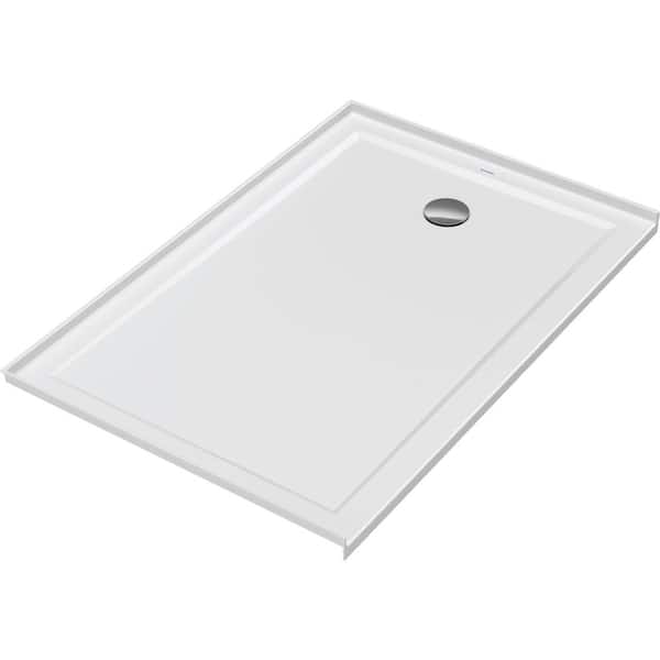 Duravit Architec 54 in. L x 36 in. W Alcove Shower Pan Base with Right Drain in White