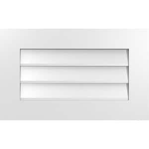 26 in. x 16 in. Rectangular White PVC Paintable Gable Louver Vent Non-Functional
