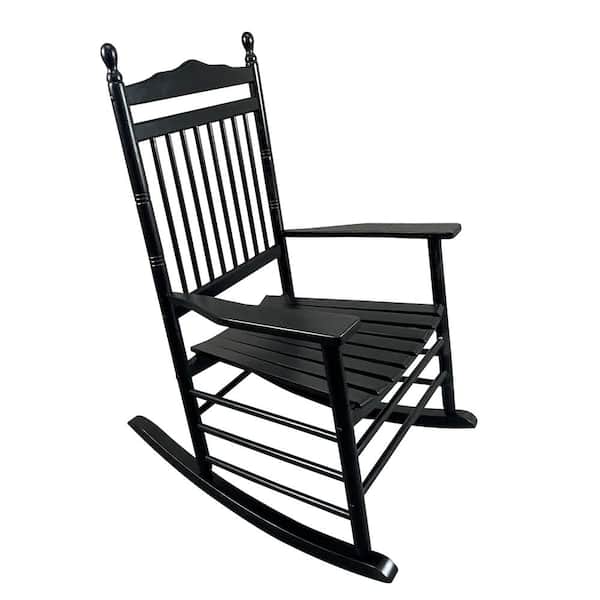 Unbranded Black Solid Wood Outdoor Rocking Chair