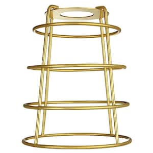 6-7/16 in. Polished Brass Industrial Cage Metal Shade with Open Bottom with 2-1/4 in. Fitter and 5-3/8 in. Width