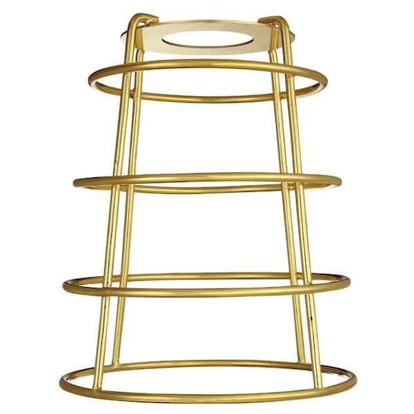 Westinghouse 6-7/16 in. Polished Brass Industrial Cage Metal Shade with Open Bottom with 2-1/4 in. Fitter and 5-3/8 in. Width