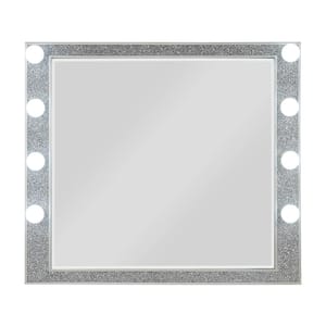 Sliverfluff 1 in. W x 36 in. H Rectangle Wood Mirrored & Champagne Finish Dresser Mirror