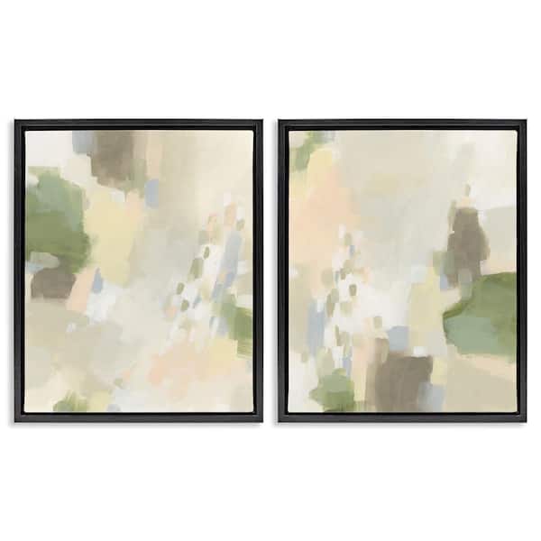 Stupell Industries Beige Abstract with Speckles by June Erica Vess 2 Pieces Black Floater Frame Abstract Graphic Art Print 21 in. x 17 in.