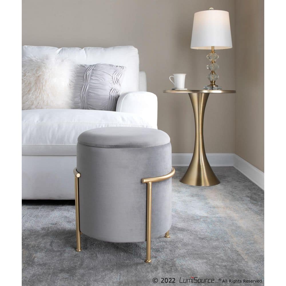 Lenuxe 19 in. Brushed Nickel Round Metal End Table - thumbnail 6