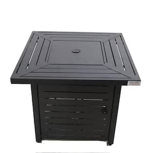 30 in. 50,000 BTU Square Steel Gas Outdoor Patio Fire Pit Table in Black