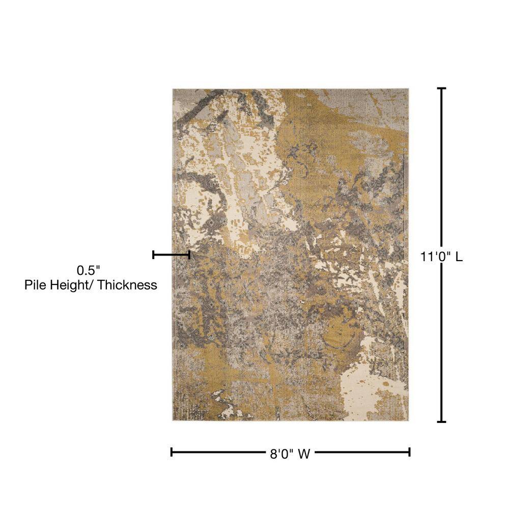 Gray Reversible Synthetic Rectangular Area Rug, 8' x 11'